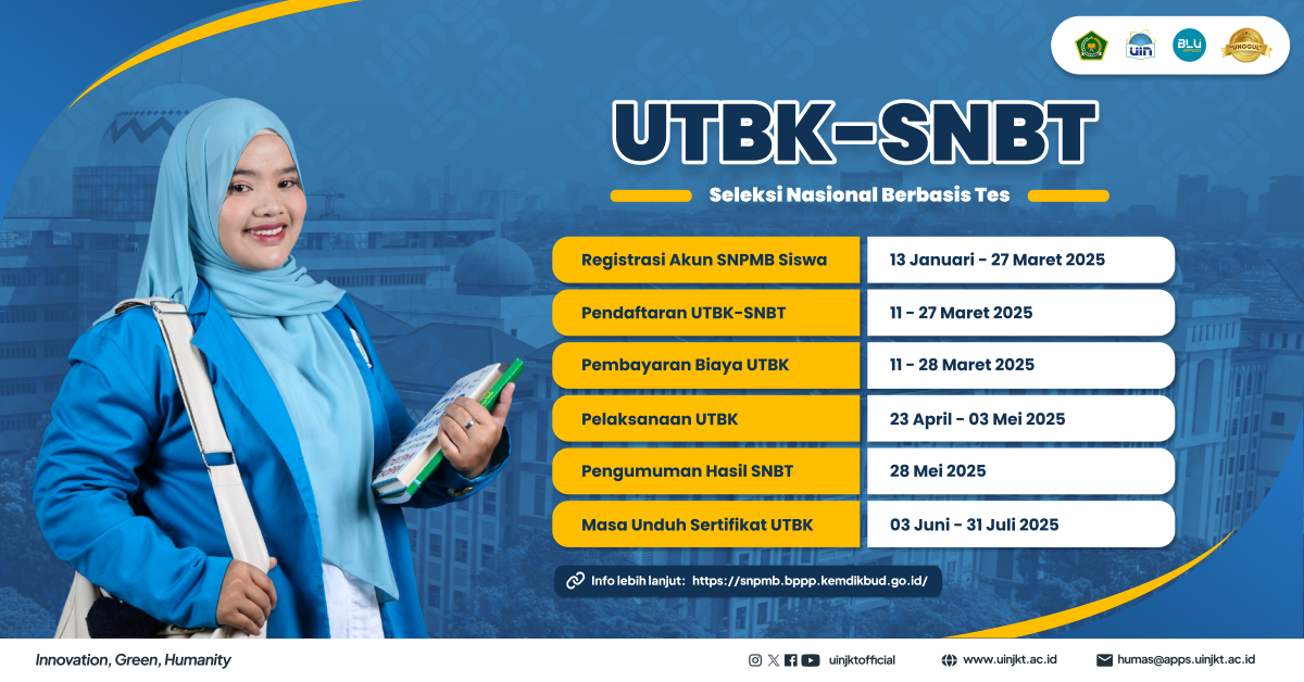 فتح باب اتسجيل للاختيار عى أساس لاختبار الوطني! تقدم جامعة شريف هدية الله اإسلامية الحكومية جاكرتا  ٦برنامجً دراسياً ممتازا